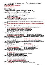Câu hỏi trắc nghiệm môn Sinh học Lớp 10 từ bài 7 đến 14 Cấu trúc tế bào (Kèm đáp án)
